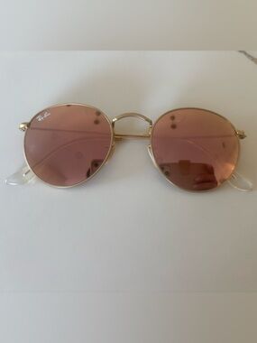 Ray-Ban Women’s Round Sunglasses - Rose Gold Frame with Pink Lenses